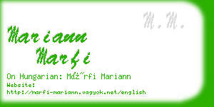 mariann marfi business card